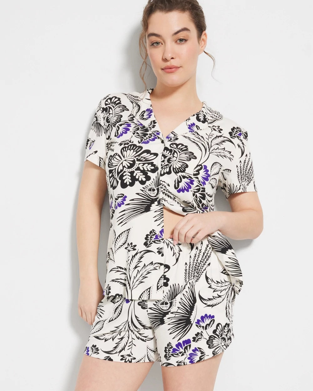 Smocked Waist Pajama Short - FLY BY NIGHT CHMPGNE DRMS | Soma Women