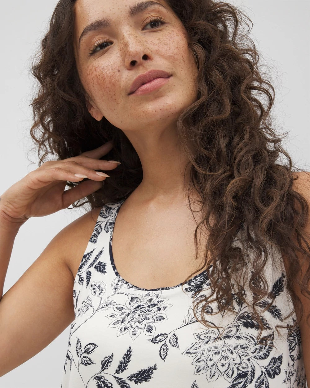 Pajama Tank With Piping - MEANDERING GARDEN CHAMP | Soma Women