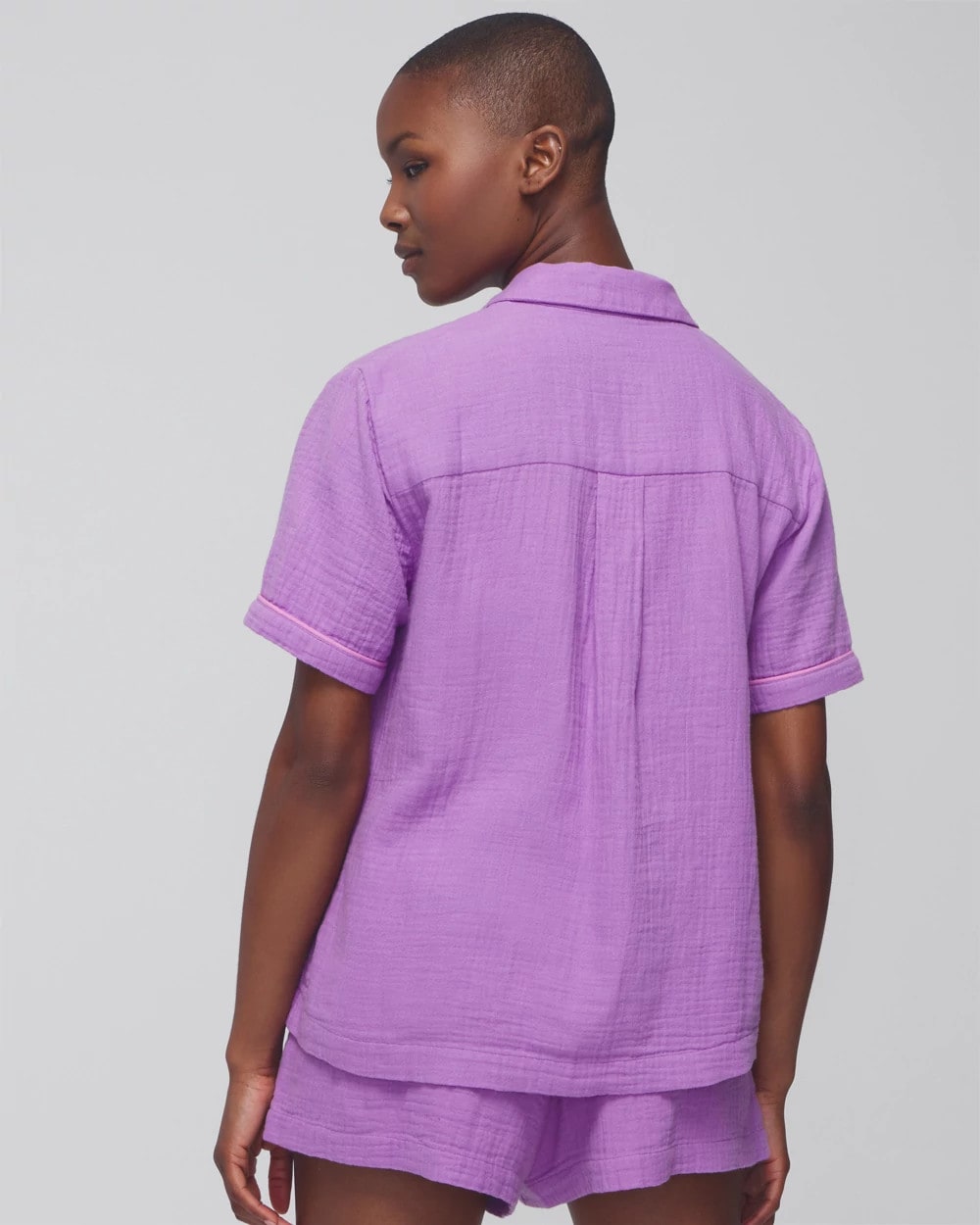 Short-Sleeve Pajama Top - AMETHYST ORCHID | Soma Women