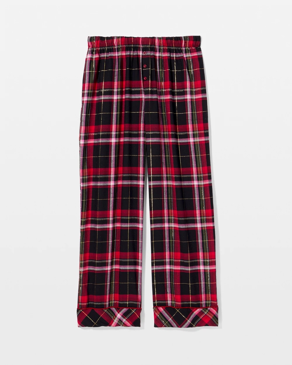 Velvet Piped Relaxed Pajama Pant - MAD FOR PLAID BLACK | Soma Women