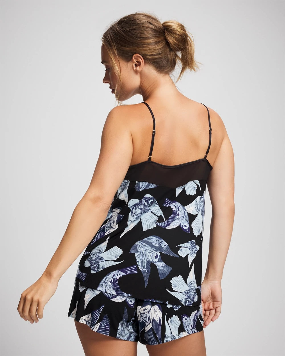 Mesh Trim Pajama Cami - WHIMSICAL WINGS BLK MID | Soma Women