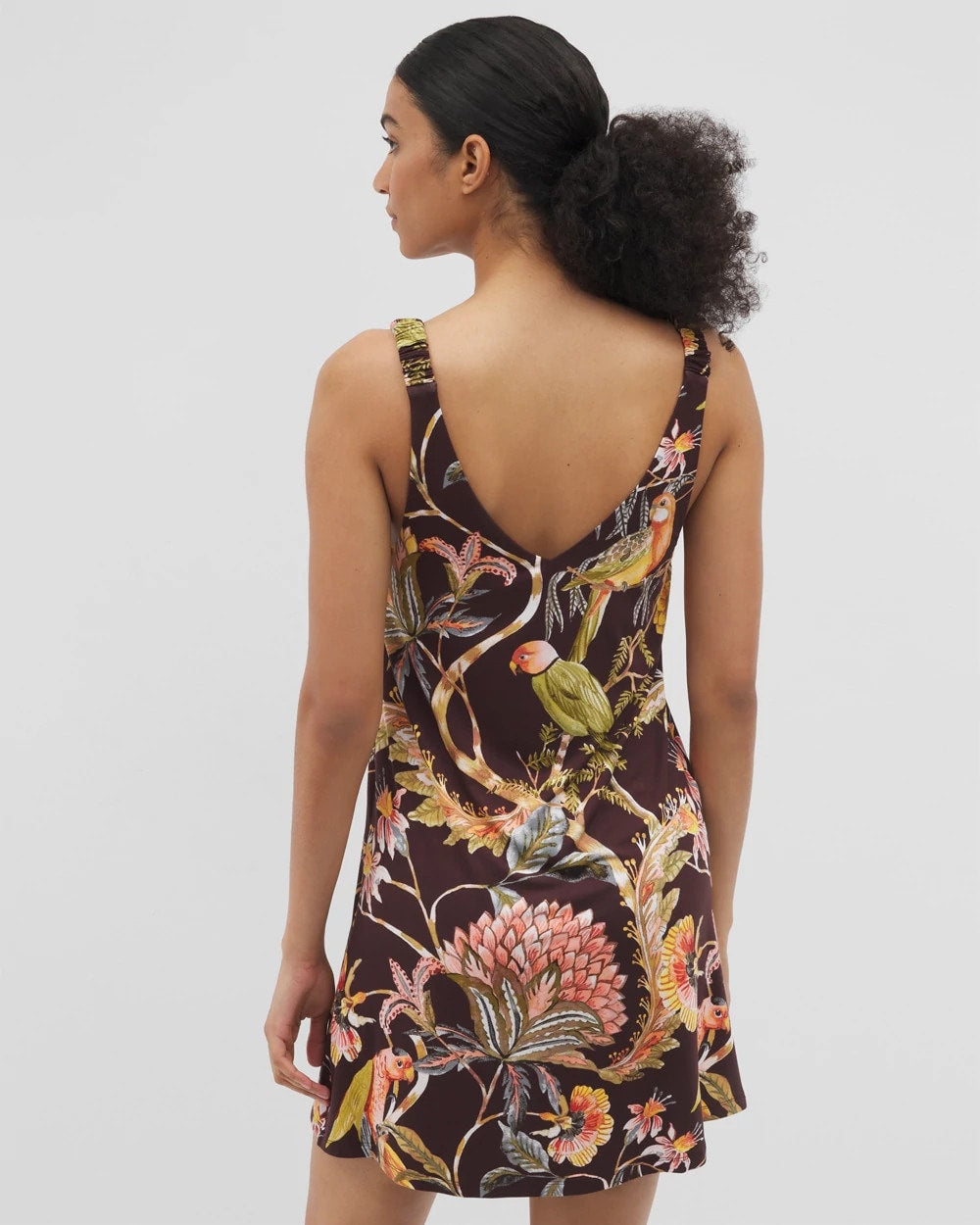 Shirred Strap Chemise - PARROT-DISO PLUME G PLUM | Soma Women