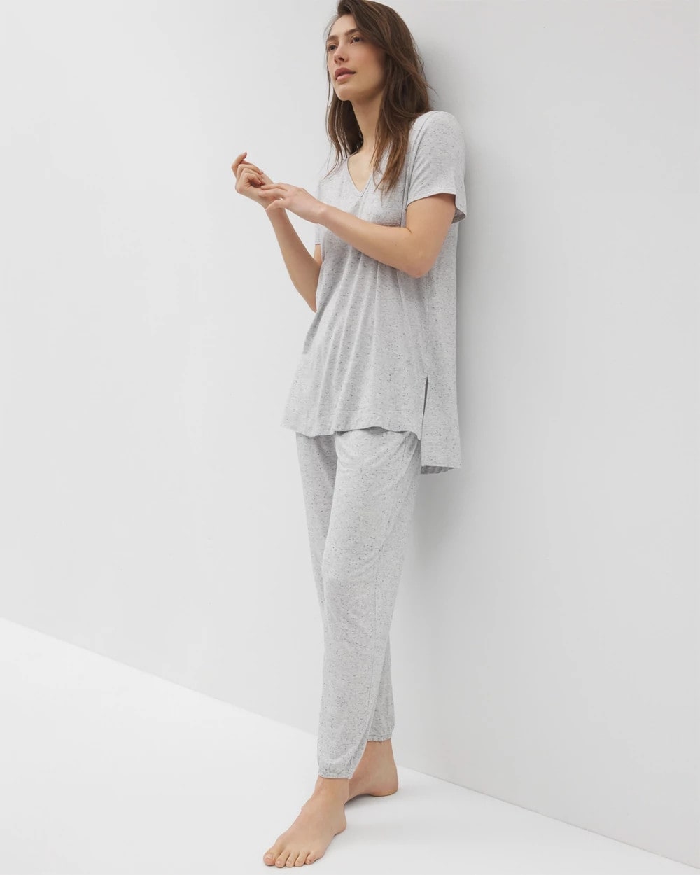 Slub Short Sleeve Tunic Pajama Tee - BLUE SLUB | Soma Women