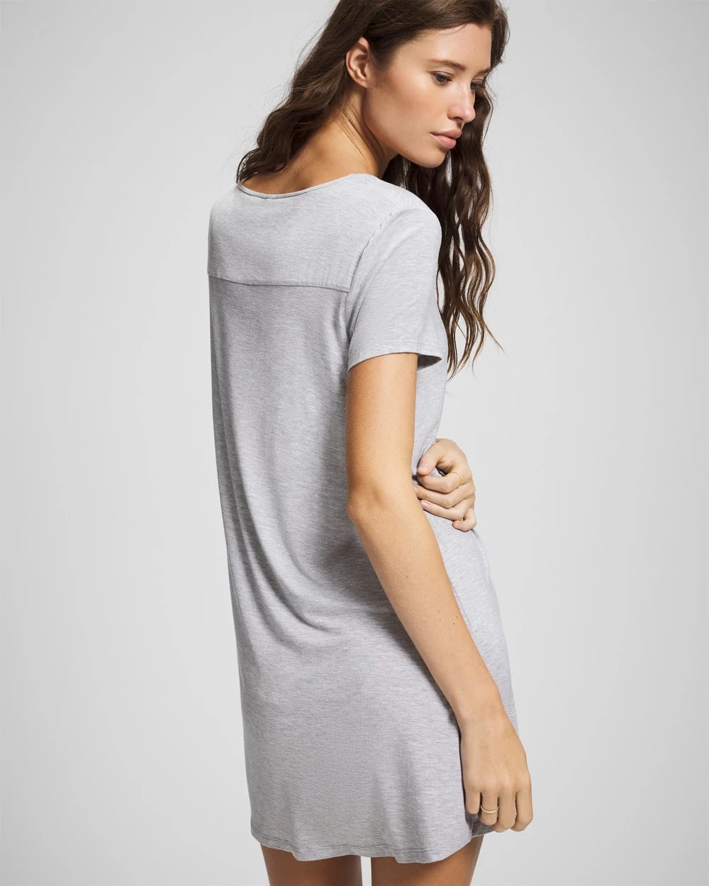 Short-Sleeve Sleepshirt - HEATHER OPAL GRAY | Soma Women