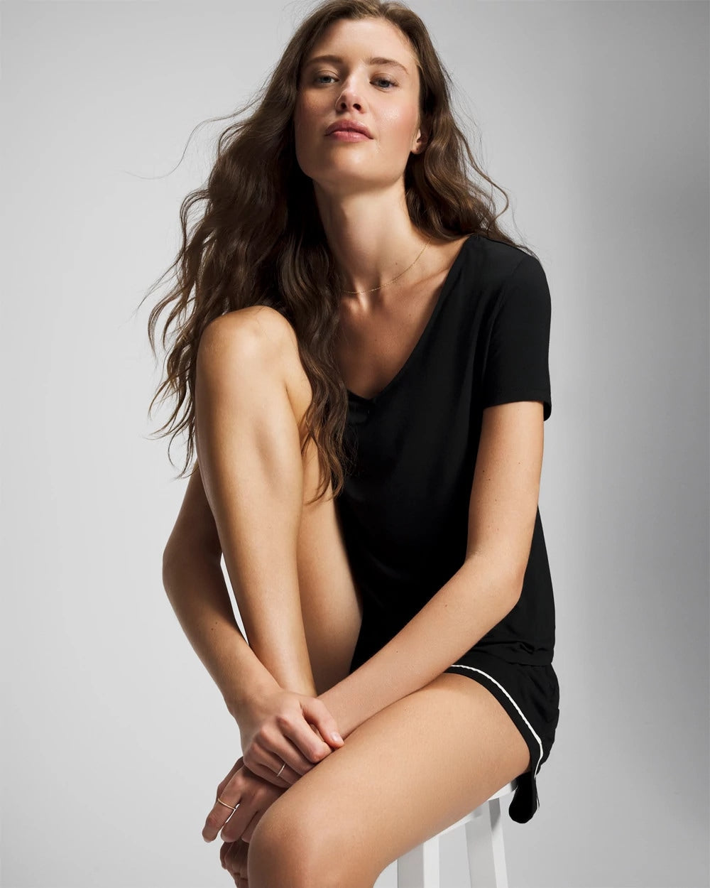 Short Sleeve Pajama Tee - BLACK | Soma Women