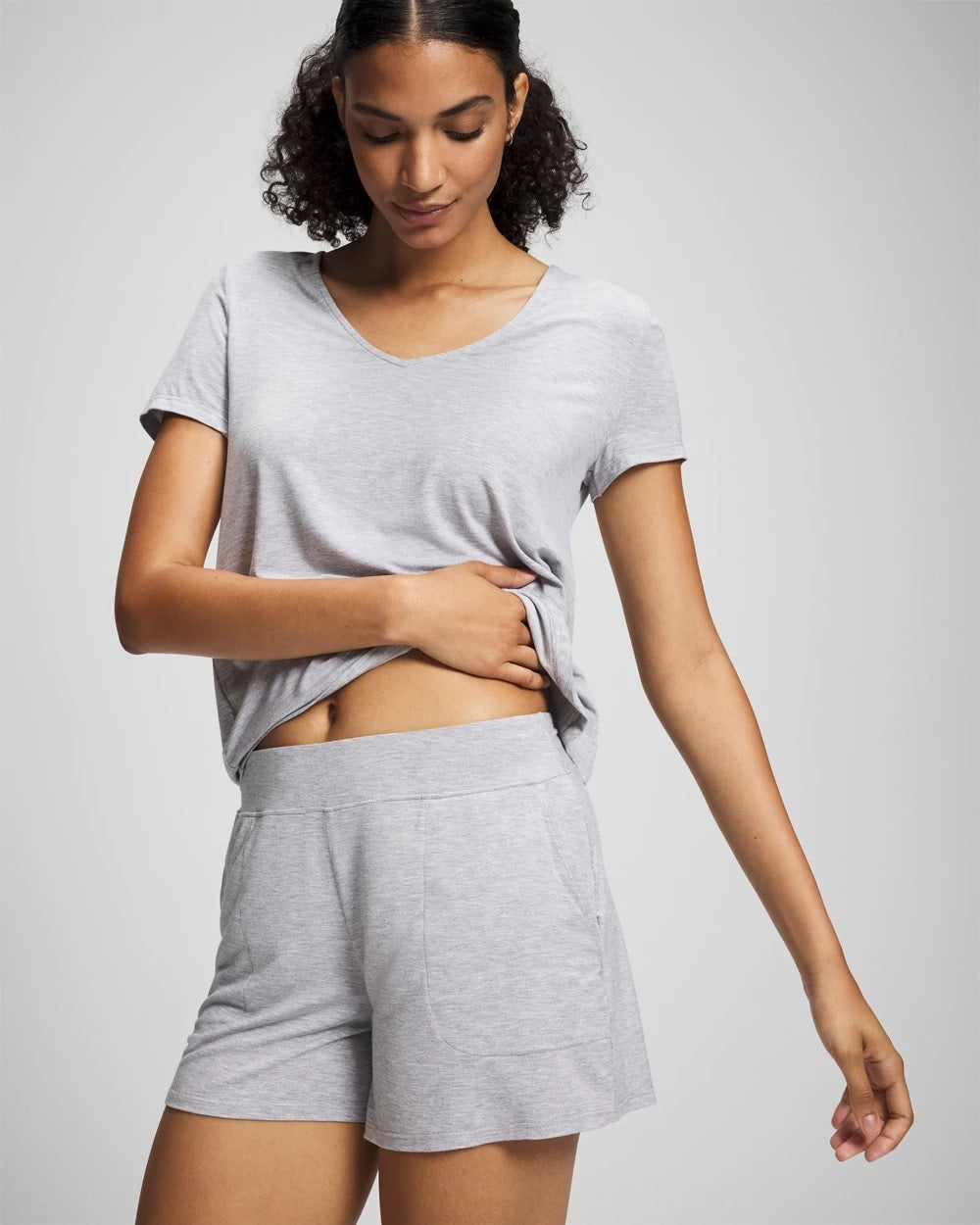 Short Sleeve Pajama Tee - HEATHER OPAL GRAY | Soma Women