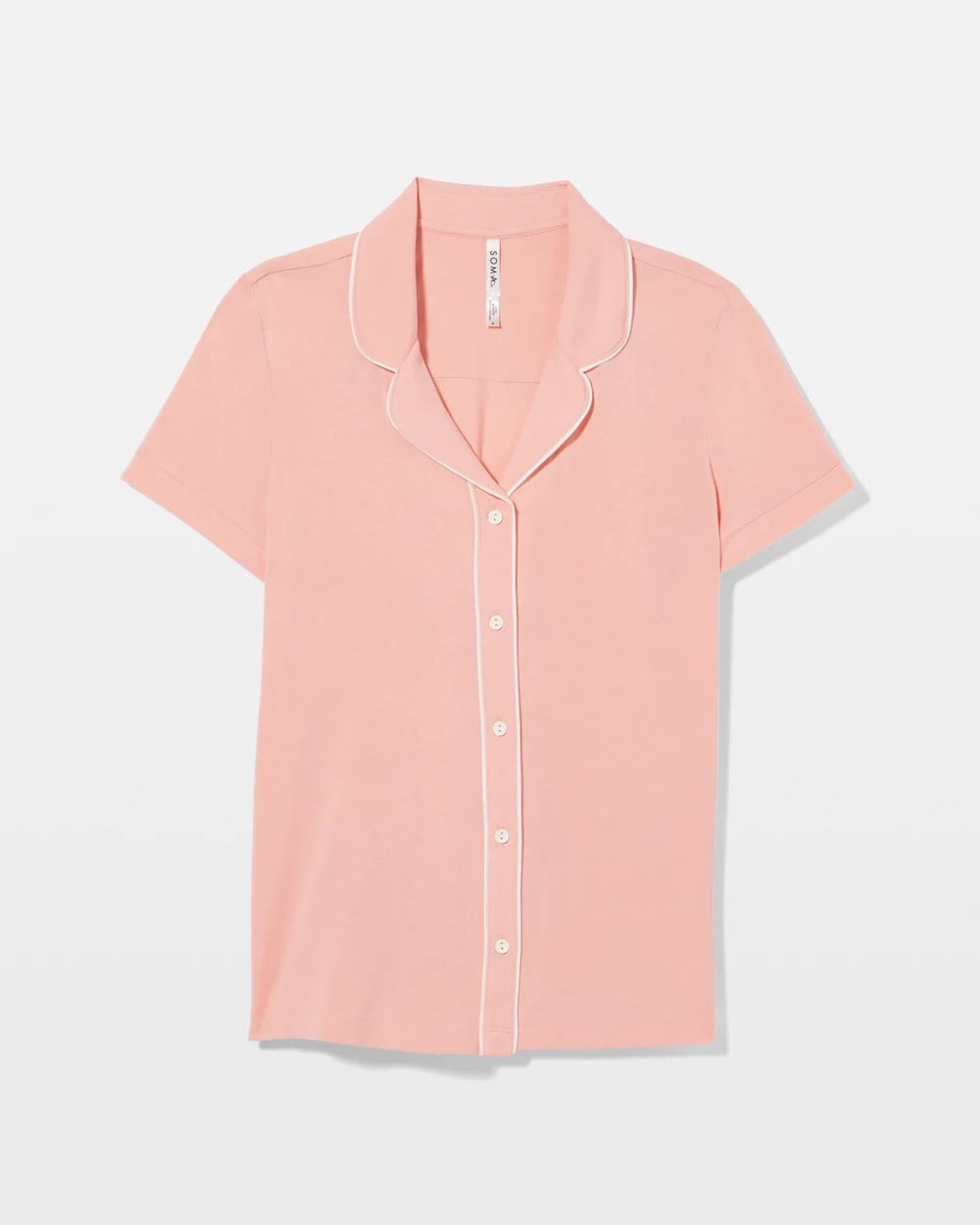 Solid Short Sleeve Notch Collar Pajama Top - PALOMA GLOW | Soma Women