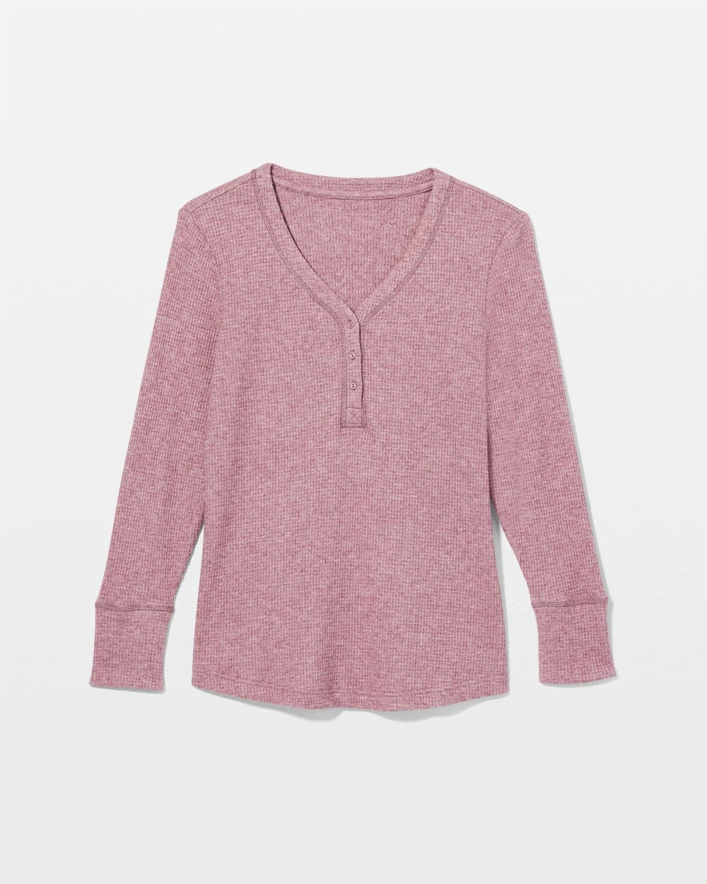 Long-Sleeve Pajama Henley - HEATHER PINOT | Soma Women
