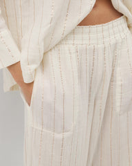 Cotton Gauze Pajama Pant - CHAMPAGNE STRIPE | Soma Women