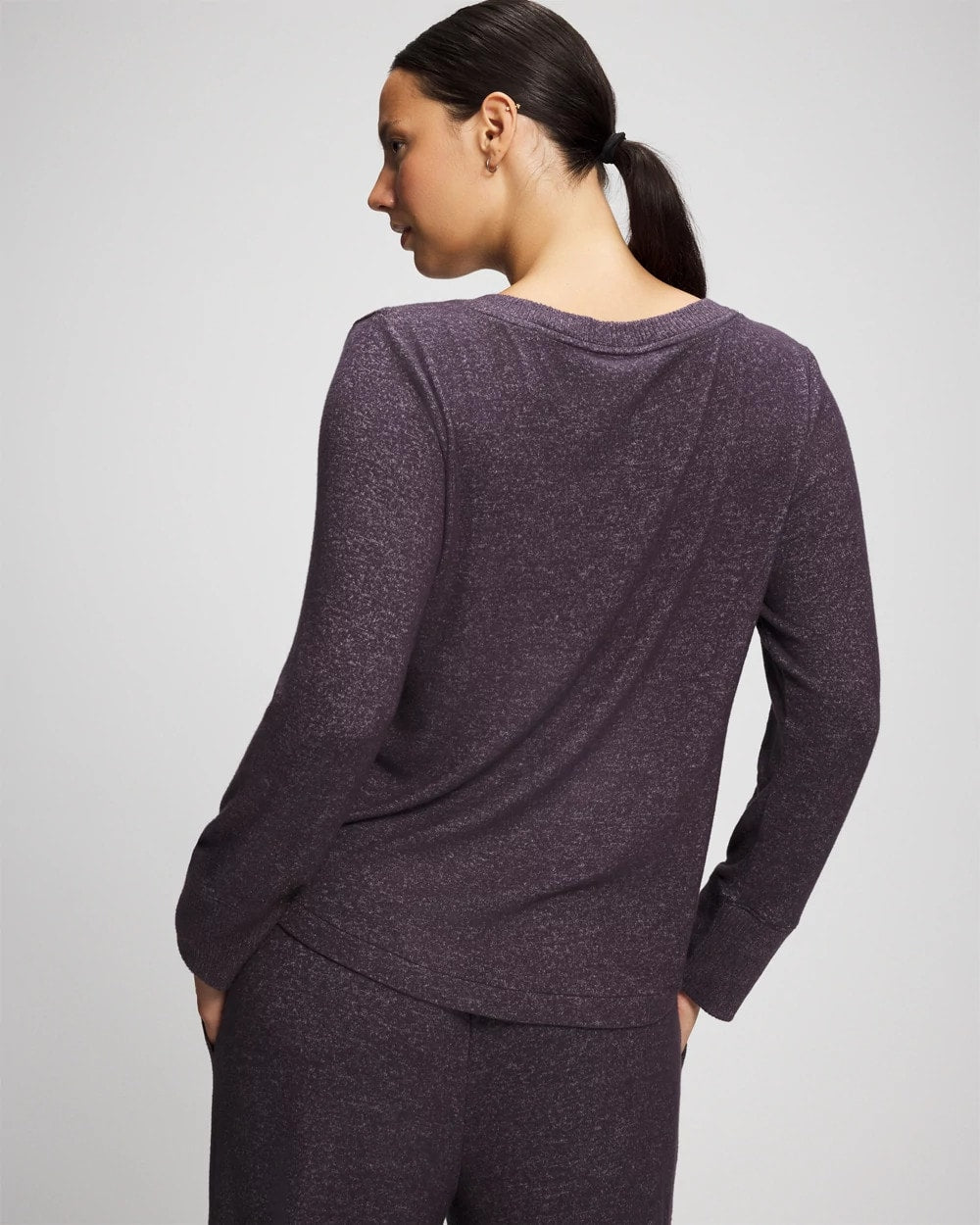 Long Sleeve Pajama Tee - GRAY INK/PEARLED IVORY | Soma Women