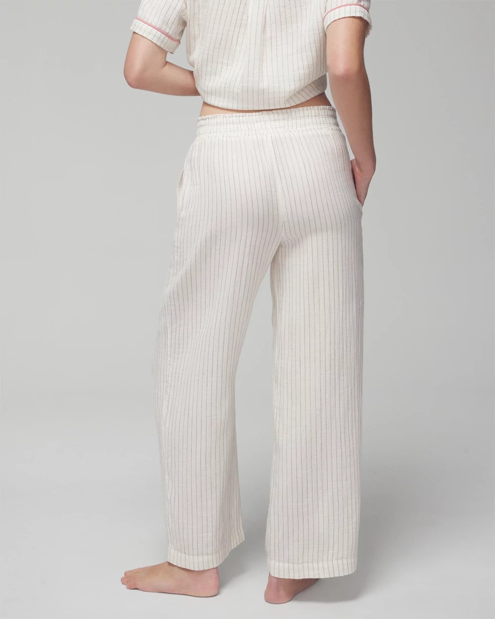 Pajama Pants - DBL CLOTH BW STRIPE | Soma Women