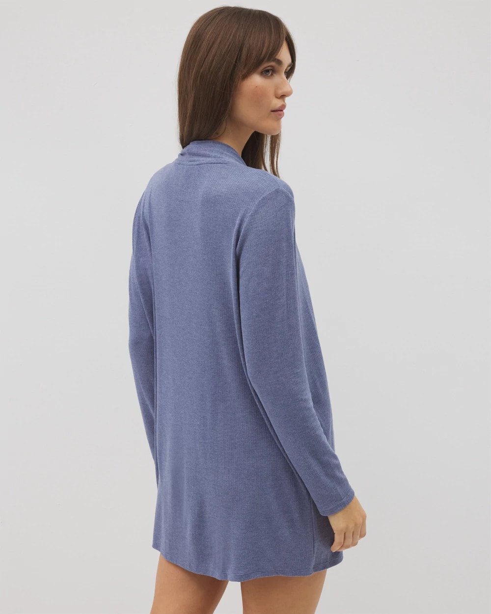 Lightweight Rib Knit Long Sleeve Wrap - HEATHER DUSK | Soma Women