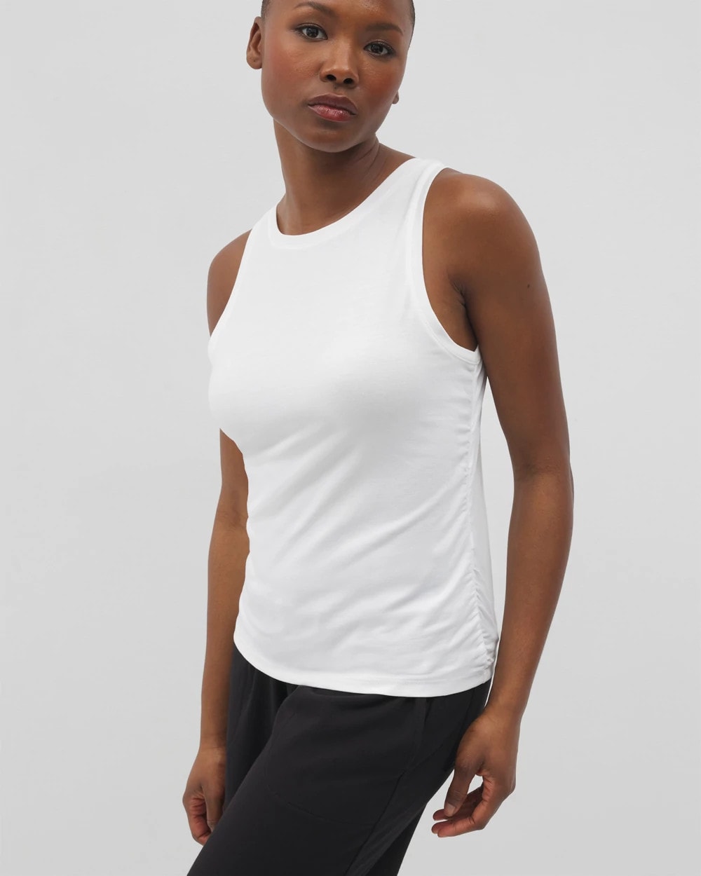 Ruched Pajama Tank - OPTIC WHITE | Soma Women
