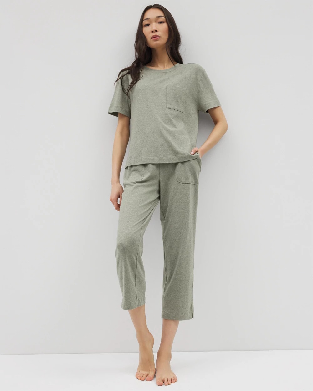 Short-Sleeve Pocket Pajama Tee - HEATHER HIGHLANDS | Soma Women