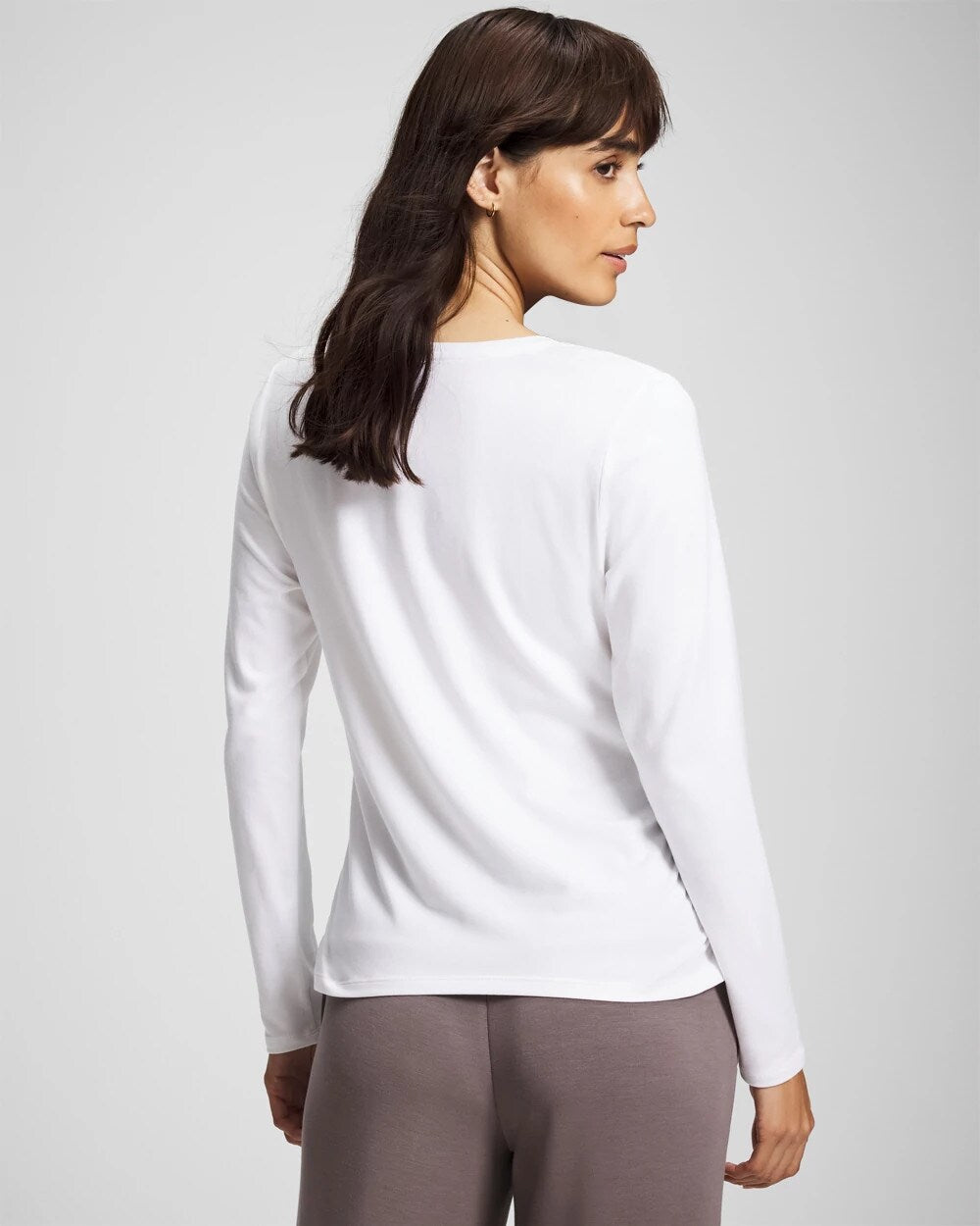 Ruched Long Sleeve Pajama Tee - OPTIC WHITE | Soma Women