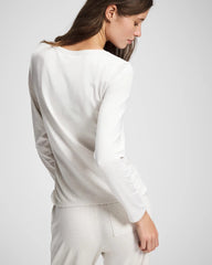 Ruched Long Sleeve Pajama Tee - HEATHER CRYSTAL | Soma Women