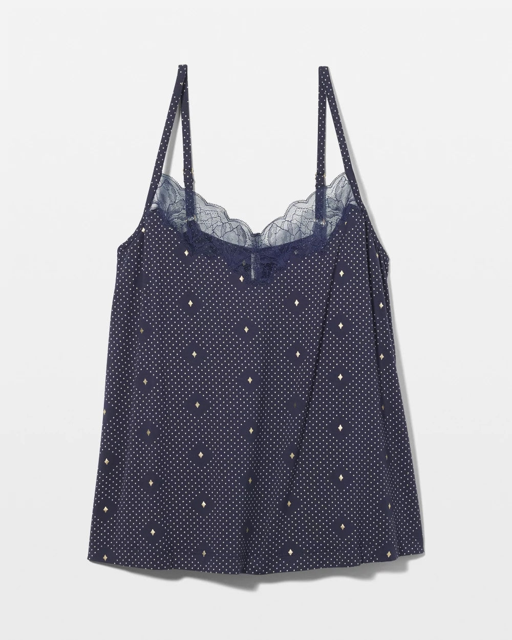 Lace-Trim Pajama Cami - SHINE ON DOT NAVY | Soma Women