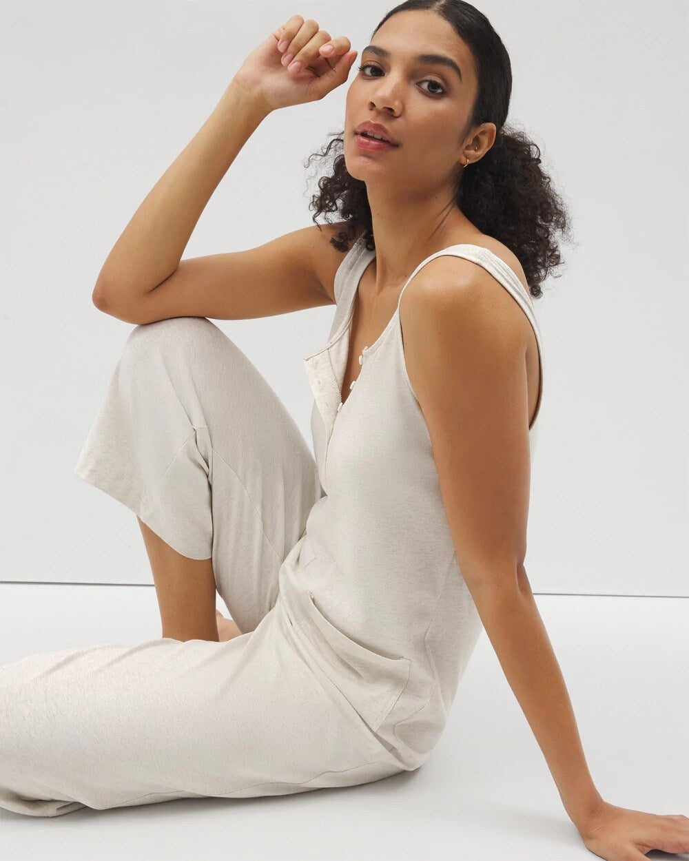 Henley Jumpsuit - HEATHER CRYSTAL | Soma Women
