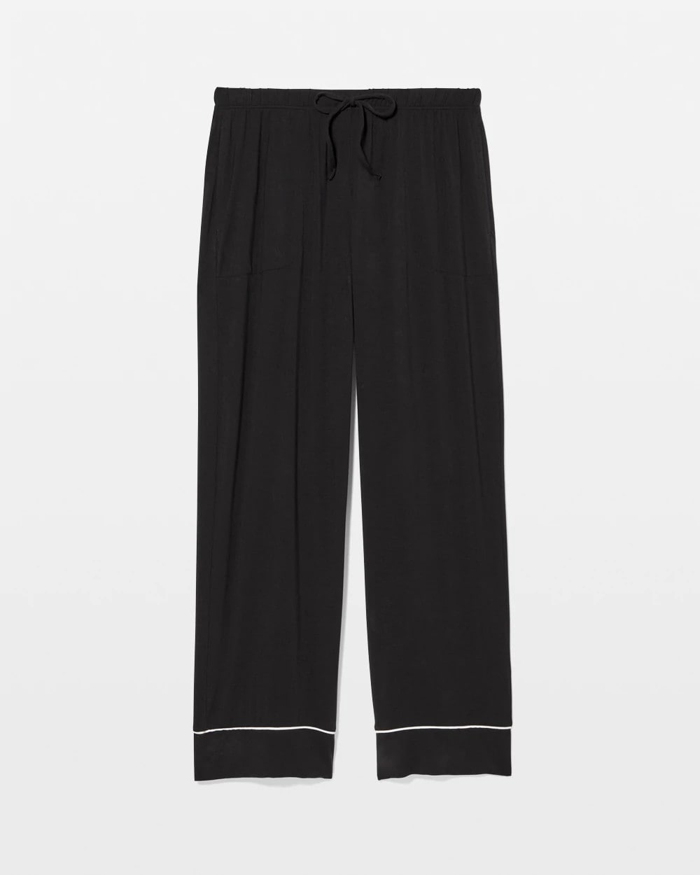 Solid Piped Pajama Pants - BLACK | Soma Women
