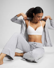 Solid Piped Pajama Pants - HEATHER OPAL GRAY | Soma Women