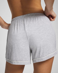 Solid Piped Pajama Shorts - HEATHER OPAL GRAY | Soma Women