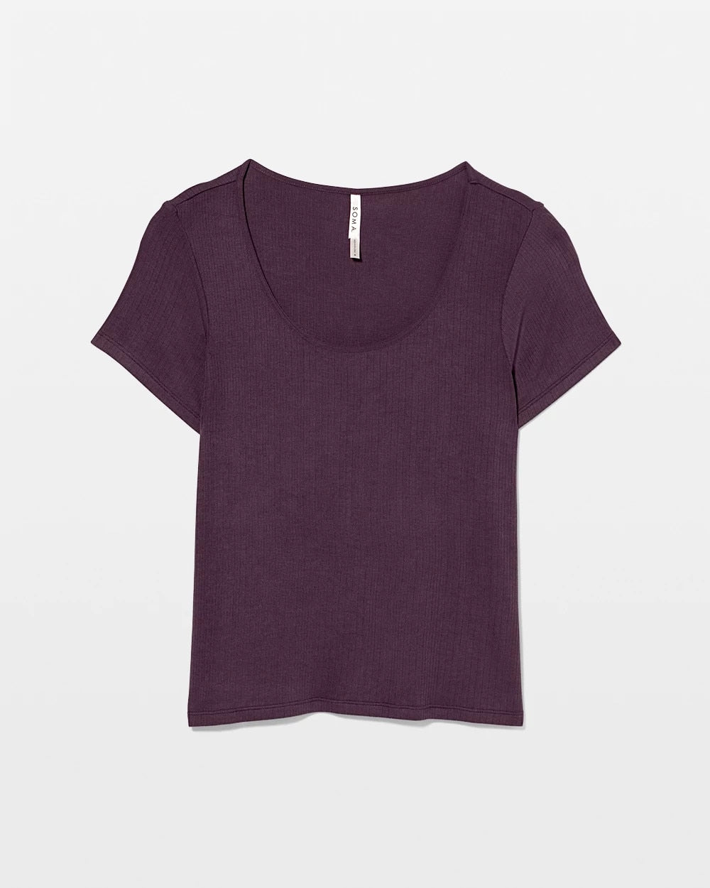 Lightweight Rib Knit Short Sleeve Pajama Tee - PLUM PERFECT | Soma Women