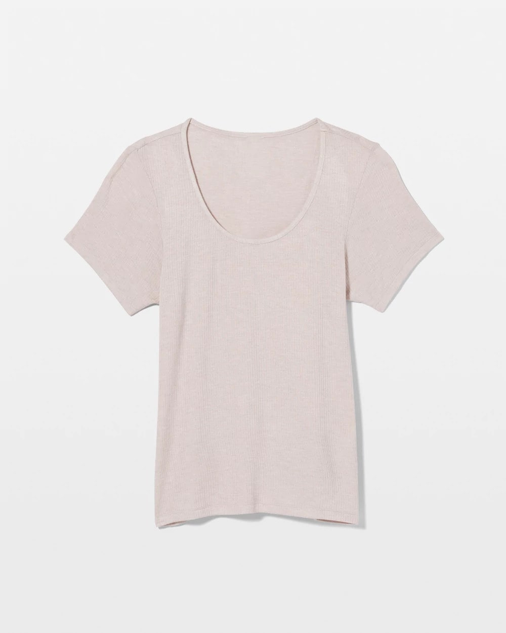 Lightweight Rib Knit Short Sleeve Pajama Tee - HEATHER BARELY THERE | Soma Women