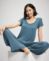 Lightweight Rib Knit Wide Leg Pajama Pants - TAPESTRY | Soma Women