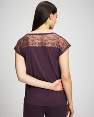 Short Sleeve Lace Pajama Tee - PLUM PERFECT | Soma Women