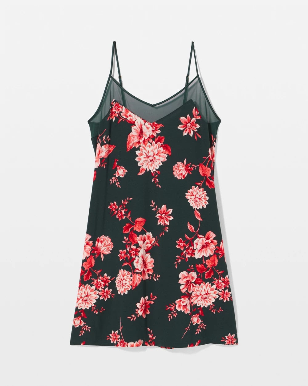 Mesh Trim Chemise - COTTAGE FLORAL GREEN | Soma Women
