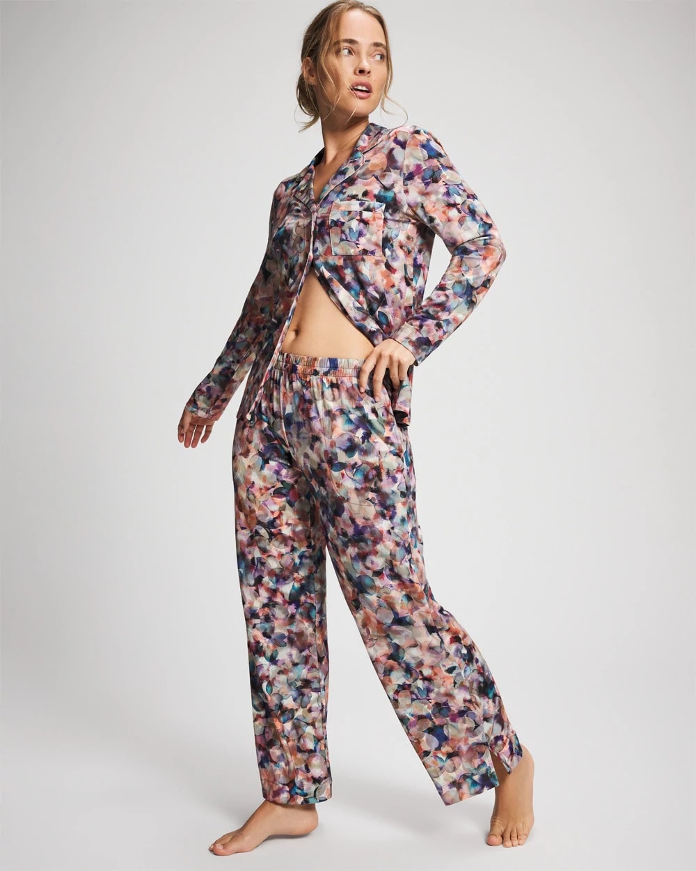 Ankle Pajama Pants - PETAL MOSAIC PETROL | Soma Women