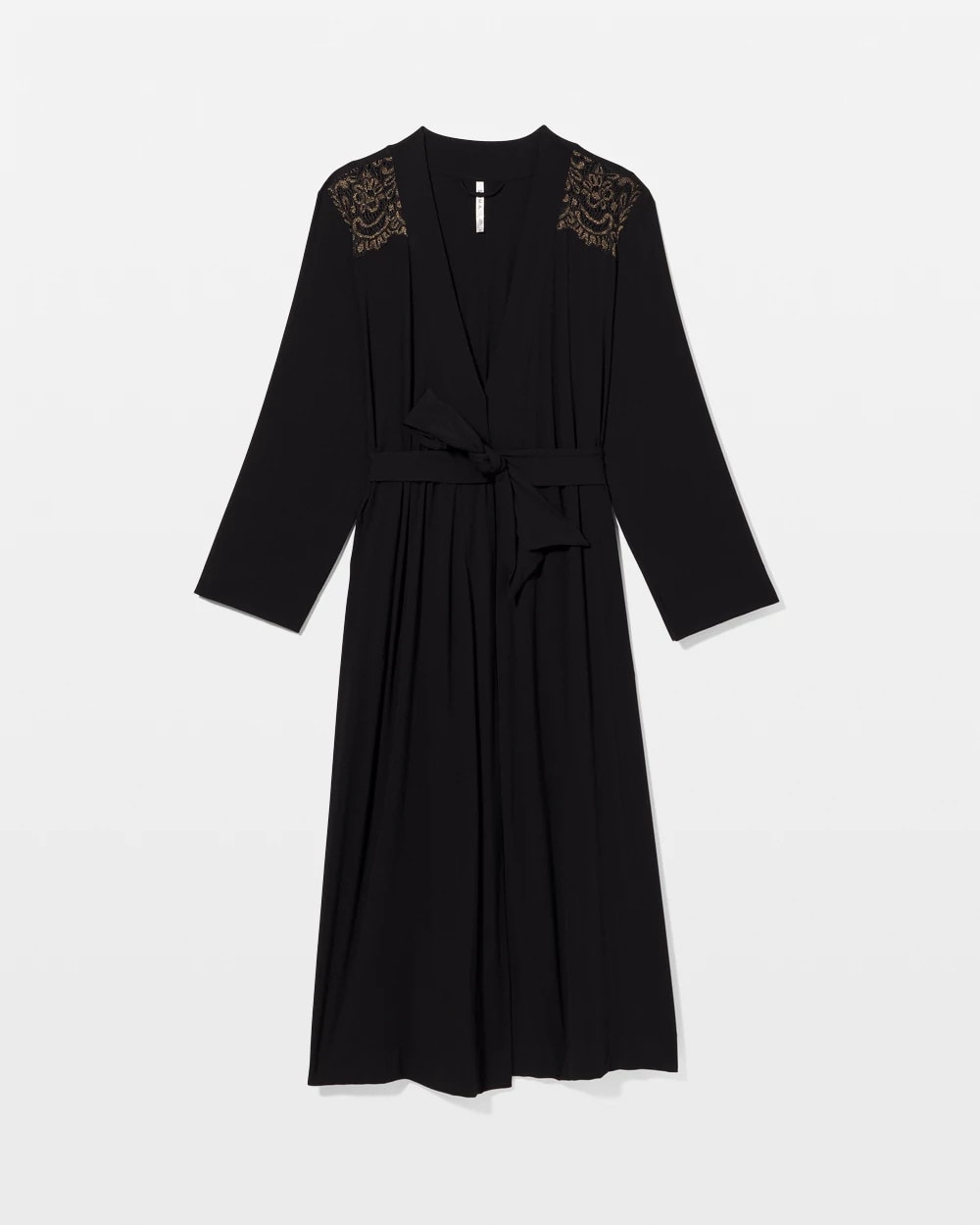 Long Robe with Lace - BLACK | Soma Women