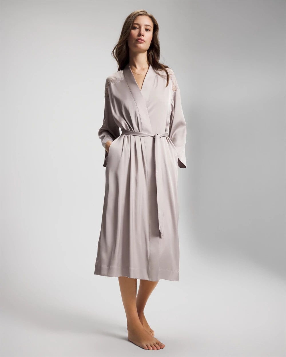 Lace Long Robe - GRAY GLASS | Soma Women