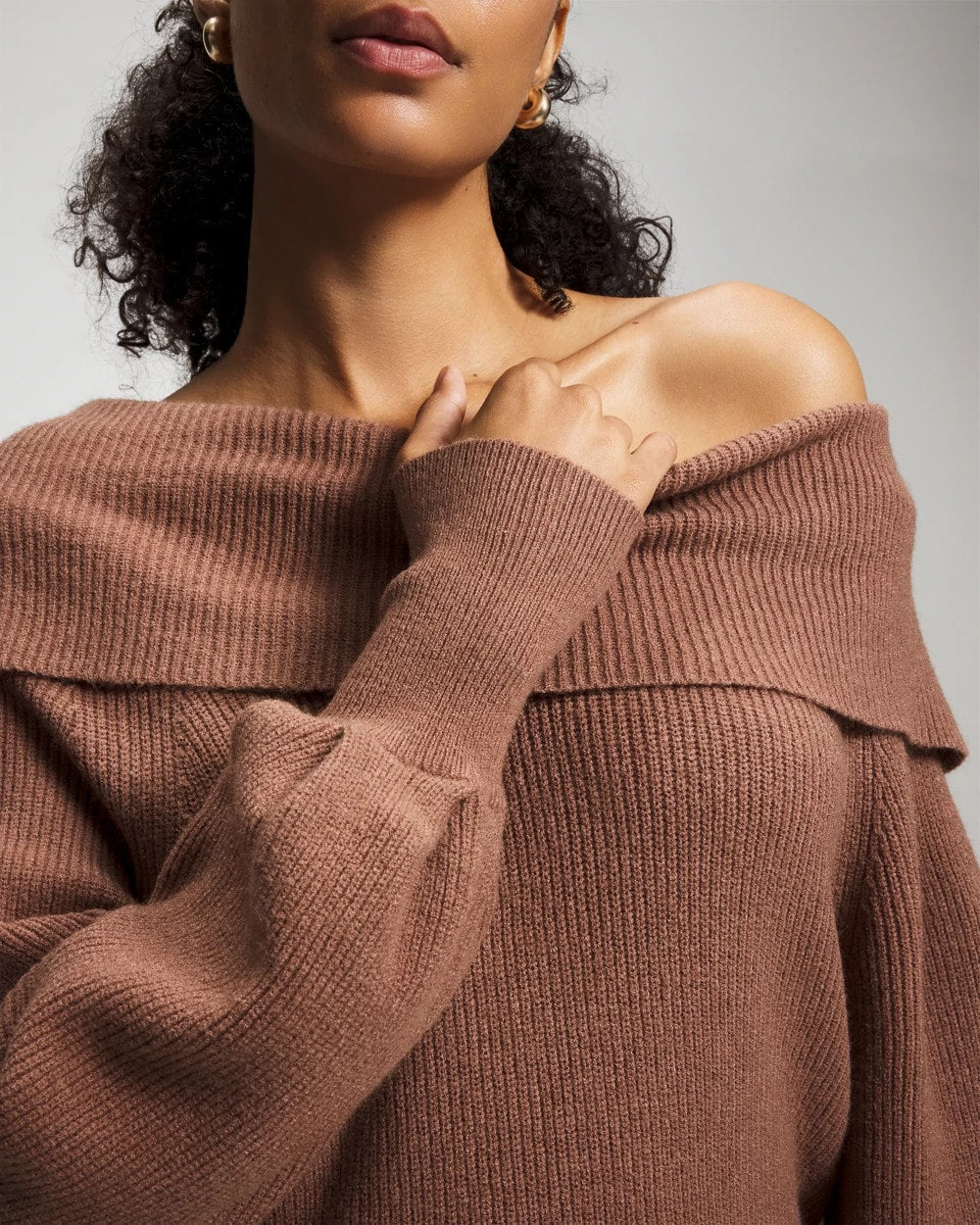 Premier Knit off the Shoulder Sweater - CARDAMOM | Soma Women
