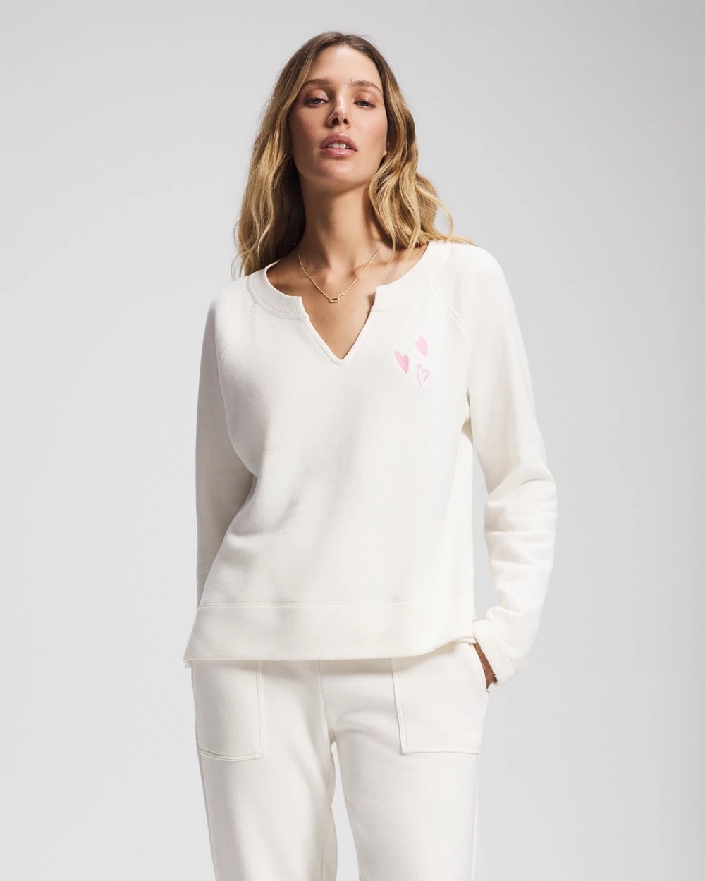 Essential Terry V-Neck Sweatshirt - SHEA | Soma Women