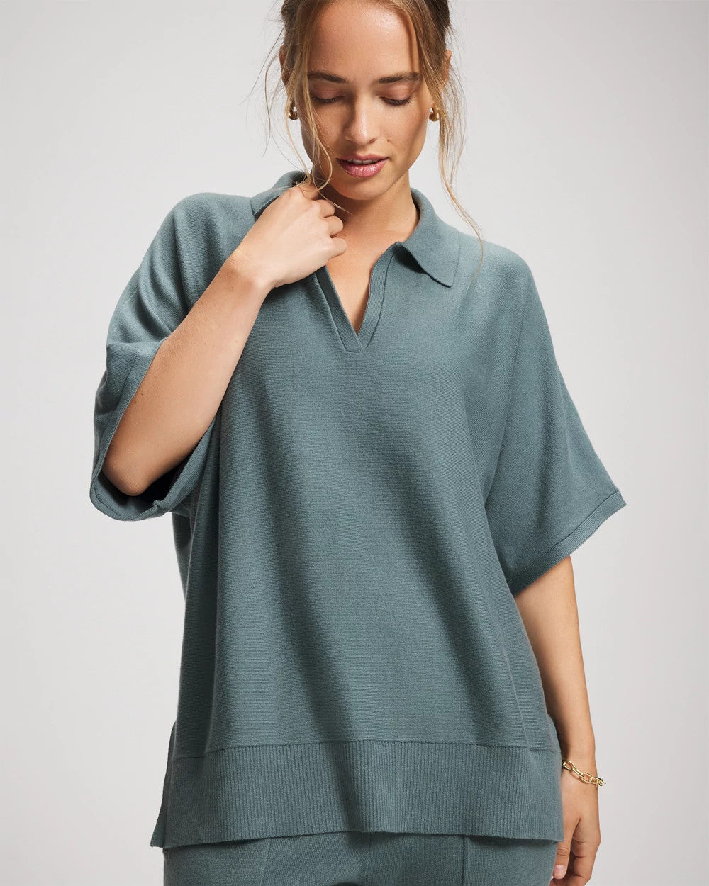 Premier Knit Sweater Collared Top - BLUE INSTINCT | Soma Women