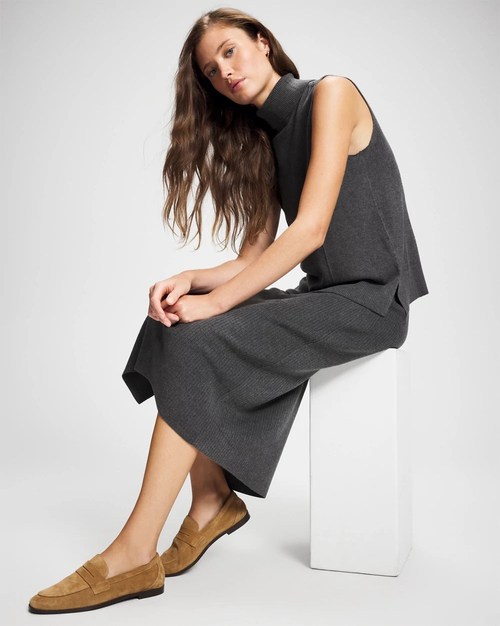 Premier Knit Sweater Turtleneck Sleeveless Top - HEATHER QUARTZ | Soma Women