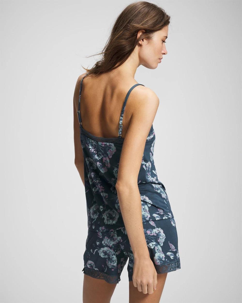 Lace Trim Pajama Cami - FLORA SHIMMER PETROL | Soma Women