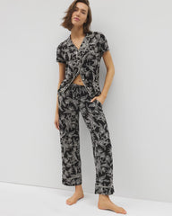Printed Pajama Pants - PLUMERIA BLOOMS BLK CH | Soma Women