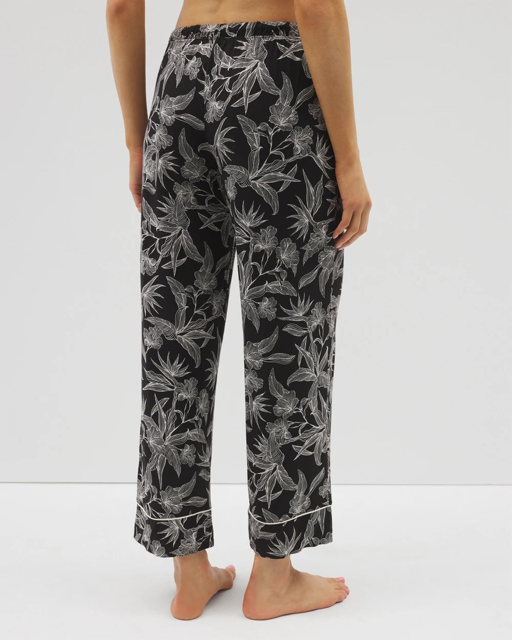 Printed Pajama Pants - PLUMERIA BLOOMS BLK CH | Soma Women