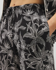 Printed Pajama Pants - PLUMERIA BLOOMS BLK CH | Soma Women