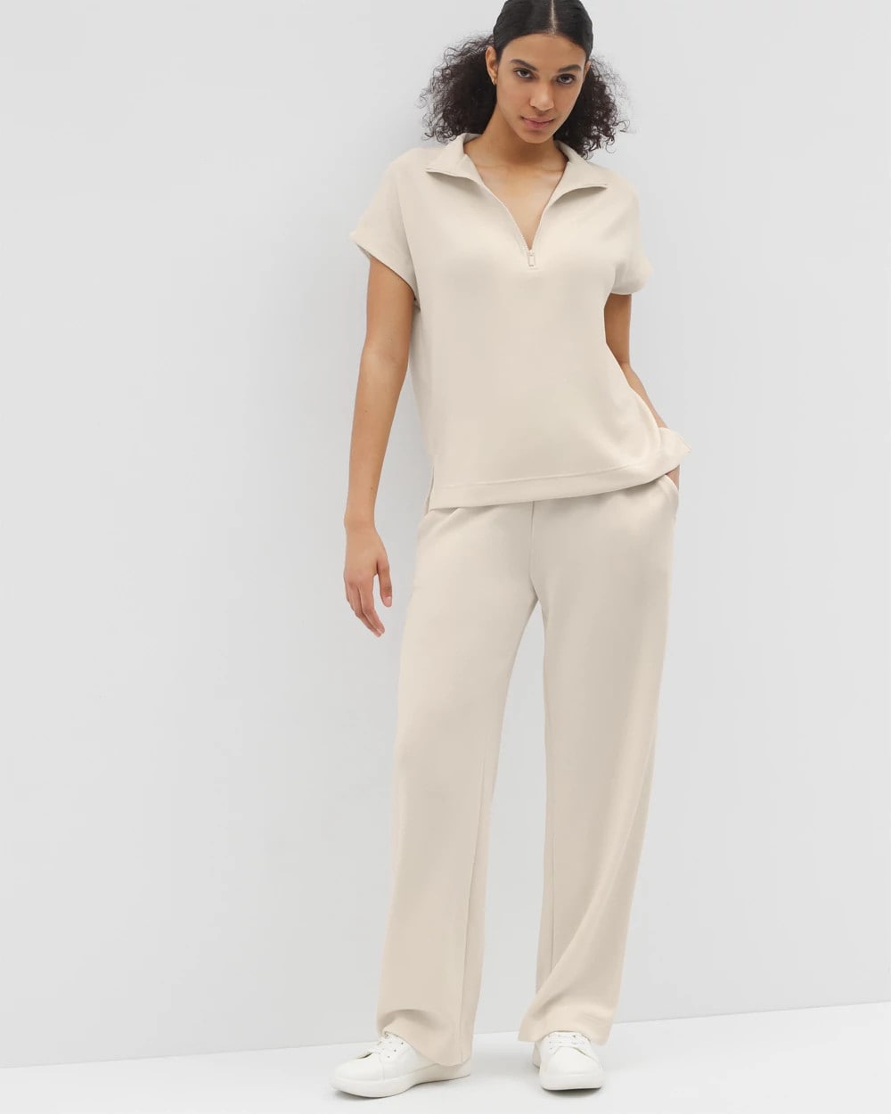 Quarter Zip Top - PARCHMENT | Soma Women