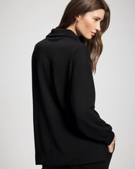 Modern Modal Quarter Zip Sweatshirt - BLACK | Soma Women