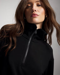 Modern Modal Quarter Zip Sweatshirt - BLACK | Soma Women