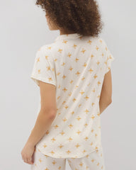 Mandarin Collar Short Sleeve Pajama Top - KASHMIR ICON CHAMP | Soma Women
