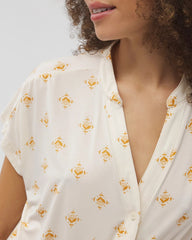 Mandarin Collar Short Sleeve Pajama Top - KASHMIR ICON CHAMP | Soma Women