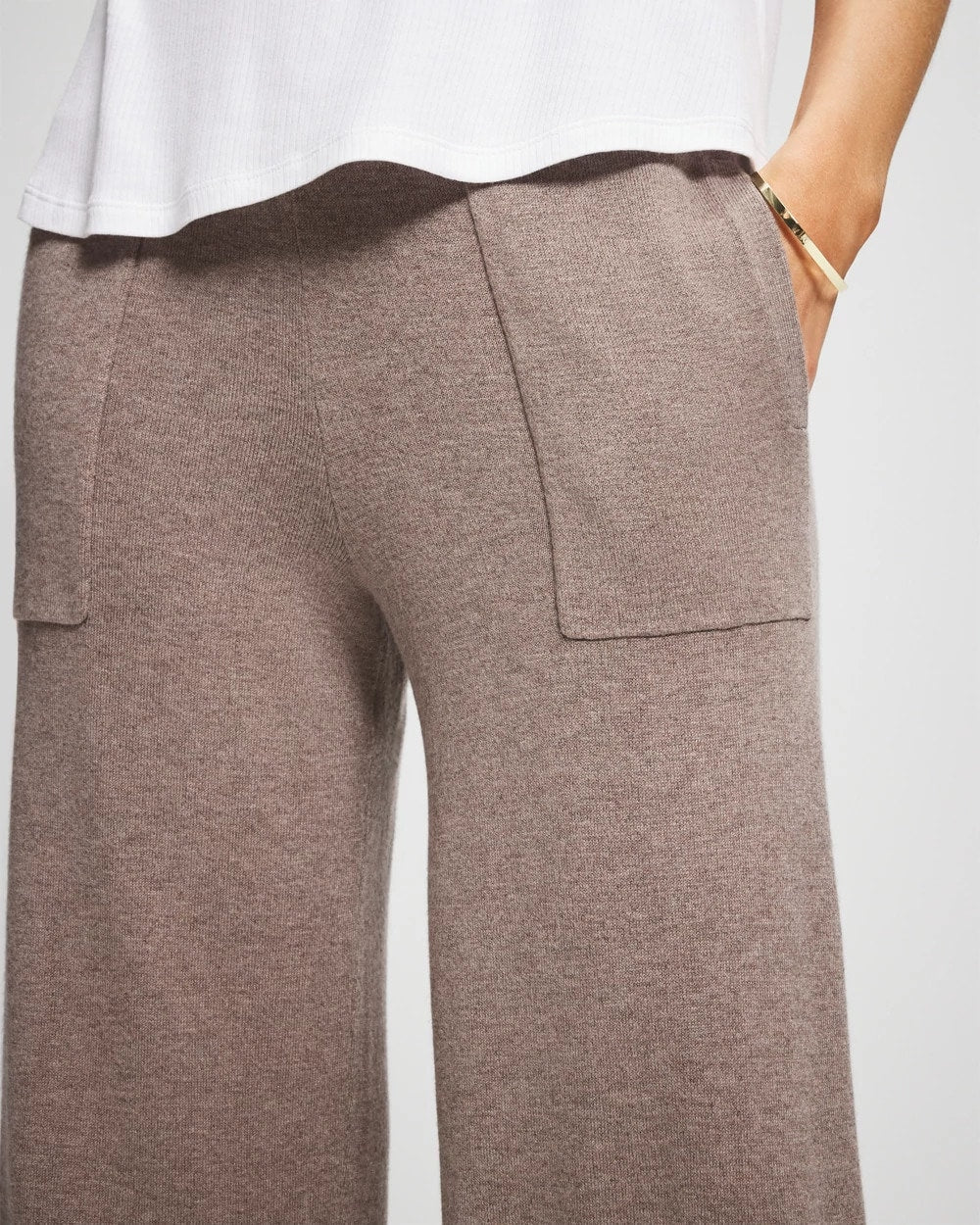 Premier Knit Sweater Wide Leg Pant - HEATHER FAWN | Soma Women
