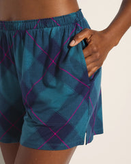 Pajama Shorts - BUNDLE UP PLAID BIAS TEAL | Soma Women