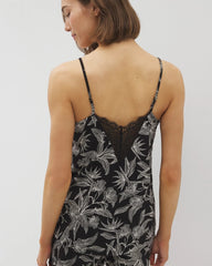 Lace Trim Pajama Cami - PLUMERIA BLOOMS BLK CH | Soma Women