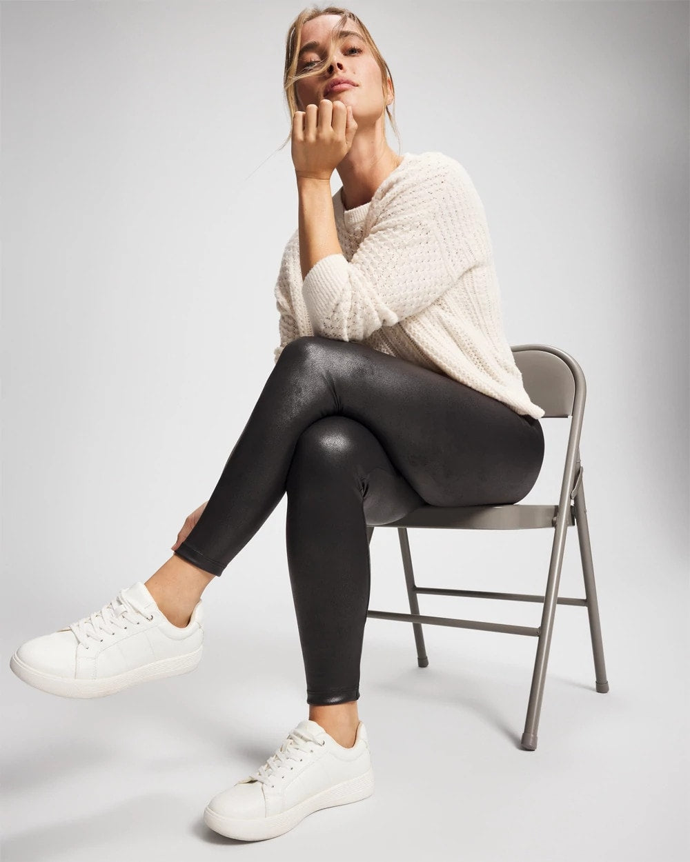 High Waist Faux Leather Legging - BLACK | Soma Women